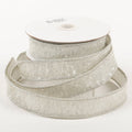 1" X 5 YDS White Sequin Dupion Backed Ribbon