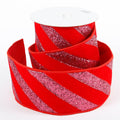 4" X 5 YDS RED VELVET PINK GLITTER DUPION BACKED RIBBON