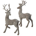 18" RSN GLITTER RATTAN STANDING DEER (LEFT ONLY)