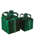 16" VELVET/SEQUIN GIFT BOX-GREEN (LARGE ONLY)