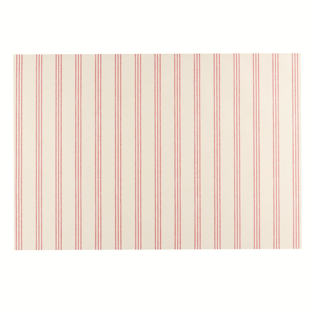 Red Ticking On Cream Placemat