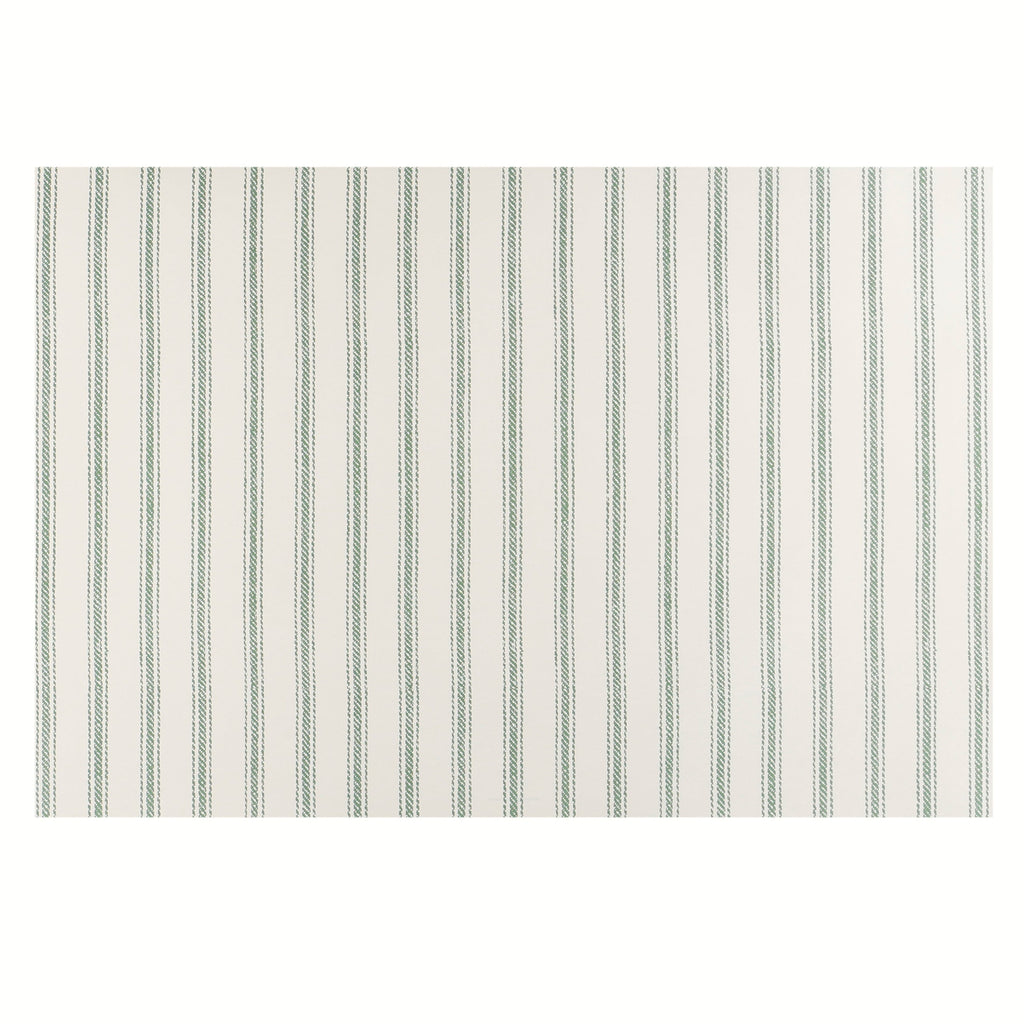 Green Ticking On Cream Placemat