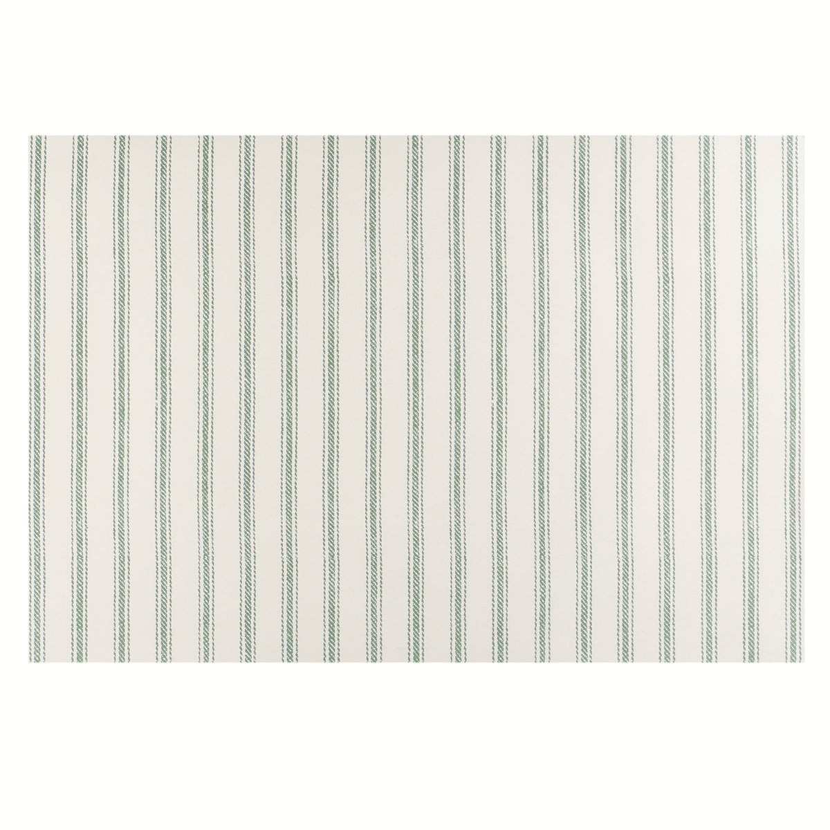 Green Ticking On Cream Placemat