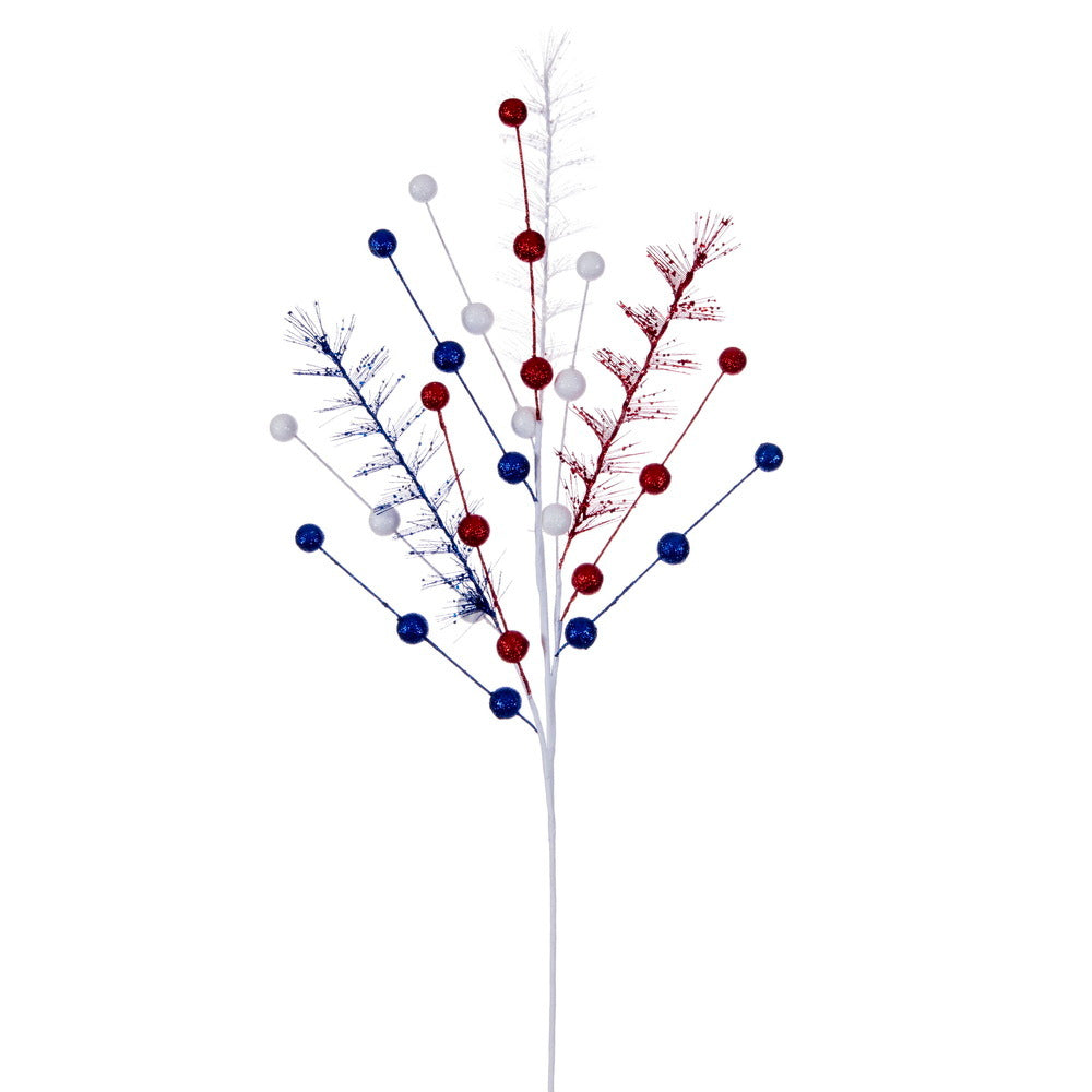 30" Red/White/Blue Glitter Berry