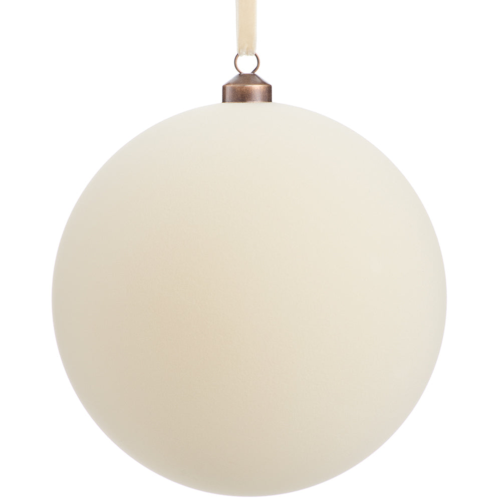8" Flocked Ball Ornament