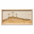 MDF/Fabric 3 Crosses Framed Printed Deco