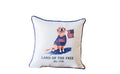 Land of the Free Painted Golden Pillow + Piping COASTAL