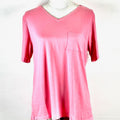 HIGHLANDS V NECK POCKET TEE PINK-LARGE
